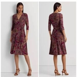 Ralph Lauren Paisley Print Wrap Dress size 8
